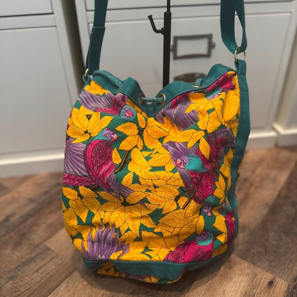 Hermes Parrot Print Bucket Bag